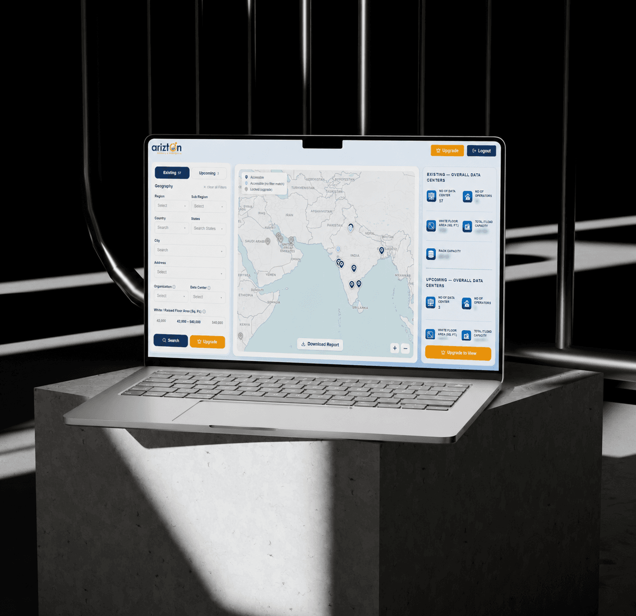 Arizton data center intelligence platform in use